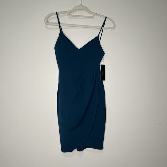 Lulus Forever Your Girl Teal Blue Bodycon Dress Womens Small Mini Formal Wedding - Picture 1 of 8